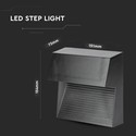 3W trinlys LED - 4000K, sort hus