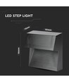 3W LED spot til trapper - IP65, sort, 4000K, 210lm, påbygning