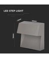 3W LED trappelys til påbygning - IP65, Grå, 4000K, 210lm