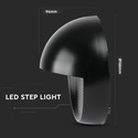 3W LED Trinlys - 3000K, sort hus, rundt