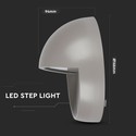 3W trinlys - LED, 3000K, grå hus, rund.