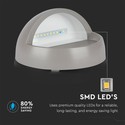 3W trinlys - LED, 3000K, grå hus, rund.