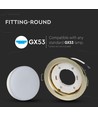 GX53 indbygningsspot - Rund, guld, hul: Ø9cm, mål: Ø10,5cm, IP20 indendørs