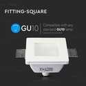 GU10 gipslampe - matteret glas, firkantet.