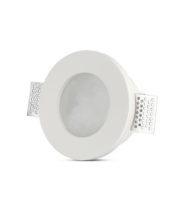 GU10 Gypsumlame - Matteret Glas, Rund.