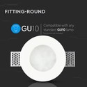 GU10 Gypsumlame - Matteret Glas, Rund.