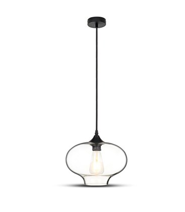 Globe Pendel Lampe - Transparent, Ø280, E27.