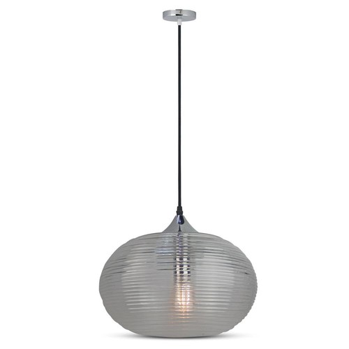 Ø35cm pendel med diamantslebet glas, E27 - Sort, metal, max 60W, uden lyskilde