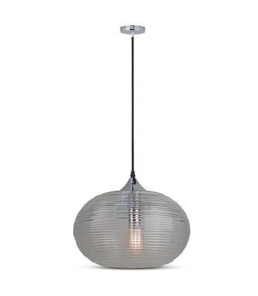 Diamantskåret glas - pendellampe, sort, Ø350, E27.