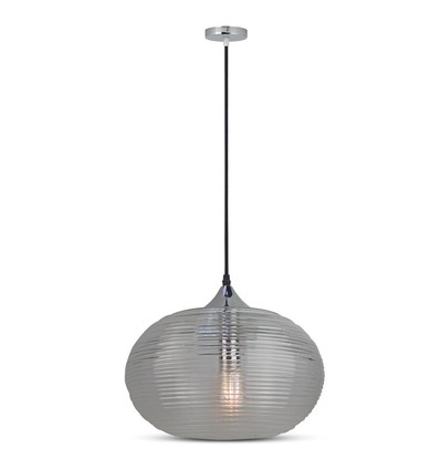 Ø35cm pendel med diamantslebet glas, E27 - Sort, metal, max 60W, uden lyskilde