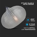 Diamantskåret glas - pendellampe, sort, Ø350, E27.
