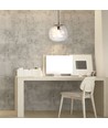 Ø250mm designer pendel i glas - Rund, transparent, E27 fatning, 1m ophæng, 5 års garanti