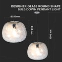 Designer Glas Rundformet Pendellampe - Ø250, E27