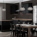 Moderne Glas-Glans-sort glas pendellampe Ø280-E27.