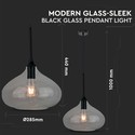 Moderne Glas-Glans-sort glas pendellampe Ø280-E27.
