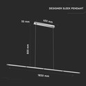 36W LED Designer Pendel - Elegant, Lys-krom, 4000K, Ø1820mm