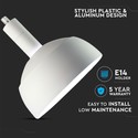 E14 fatning - plastik ophæng, skydelampeskærm i aluminium, hvid