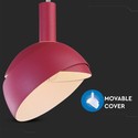 E14 Pendant Fatning - Plast, Skyde Aluminium, Lampeskærm, Pink.