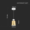 7W LED Pendel Lys - Guld Lampeskærm 4000K
