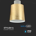 7W LED Pendel Lys - Guld Lampeskærm 4000K