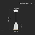 7W LED Pendel - Akryl, Hvid Lampeskærm, 4000K