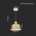 7W Pendel Lampe - Guld, Akryl, 4000K