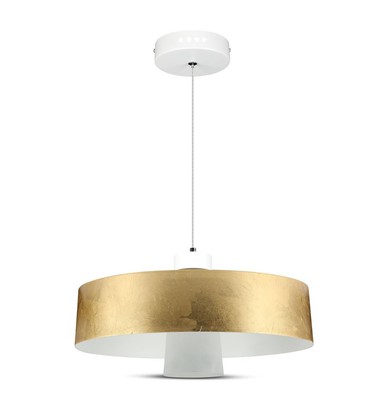 7W LED Pendel Lampe - Guld Lampeskærm, 4000K