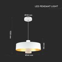 7W LED Pendel Lampe - Akryl, Hvid Lampeskærm, 4000K