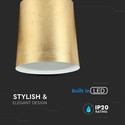 7W LED Pendel - Akryl, Guld Lampeskærm, 3000K
