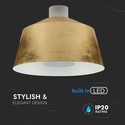 7W LED Pendel Lampe - Guld Lampeskærm, Akryl, 3000K