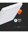 22W 17x17cm LED indbygningspanel, kvadratisk - 100lm/W, hvid kant, Hul: 15,5 x 15,5 cm, Mål: 17 x 17 cm