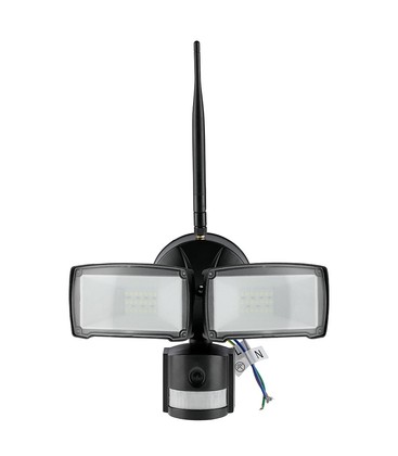 18W projektør - LED, WiFi, sensor, kamera, 6000K, sort hus