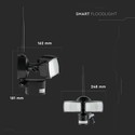18W projektør - LED, WiFi, sensor, kamera, 6000K, sort hus