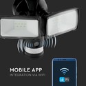 18W projektør - LED, WiFi, sensor, kamera, 6000K, sort hus