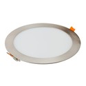 18W Slim Panel - 3000K, Rund, Lys-Satin Nikkel.