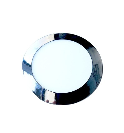 24W Ø30cm LED indbygningspanel - Krom, rund, 2000lm, Hul: Ø28,5 cm, Mål: Ø30 cm