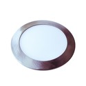 24W LED Slim Panel - Lys-Satin Nikkel, 3000K, Rund.