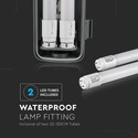 2x18W vandtæt lampe - 120cmx2, med LED-rør, 6500K, IP65