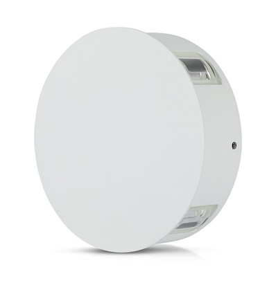 4W Rund LED væglampe, hvid - IP65, 360°, 3000K, aluminium, udendørs/indendørs, inkl. lyskilde