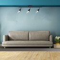 13.5W LED Væglampe - 3 Hoveder, 3000K, Sort