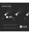 13,5W LED væglampe med 3 hoveder - 1260lm, 3000K, sort finish, inkl. lyskilde