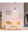 7W LED pendel / loftlampe - Krom med lilla skærm, 4000K, Ø15cm, 90 grader lysvinkel