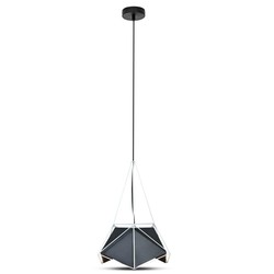 Elmateriel Prism Pendel Lampe - Sort Lampeskærm med Hvid Ledning, Ø400*540mm.
