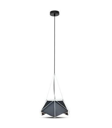 Prism Pendel Lampe - Sort Lampeskærm med Hvid Ledning, Ø400*540mm Prism Pendel Lampe - Sort Lampeskærm med Hvid Ledning, Ø400*540mm