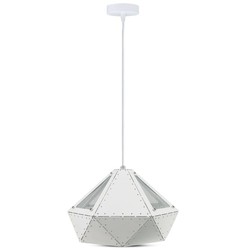 Elmateriel Pastel Prism Pendel Lampe E27 - Hvid, Ø310*180mm