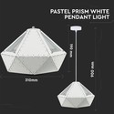 Pastel Prism Pendel Lampe E27 - Hvid, Ø310*180mm