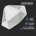 Pastel Prism Pendel Lampe E27 - Hvid, Ø310*180mm