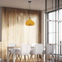 Pastel Træ Prisme Gul Pendellampe (E27) - Ø320*270mm