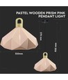 E27 pendel Pastel Wooden Prism - Pink, Ø32 x 27 cm, uden lyskilde