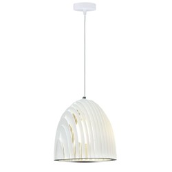 Elmateriel Konisk Prisme Pendel Lampe E27 - Hvid, Ø250*270mm